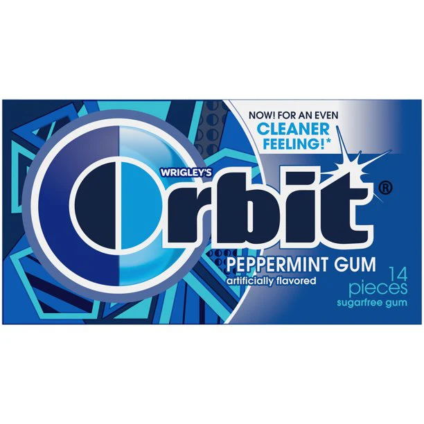 ORBIT PEPPERMINT GUM - 14 PIECES